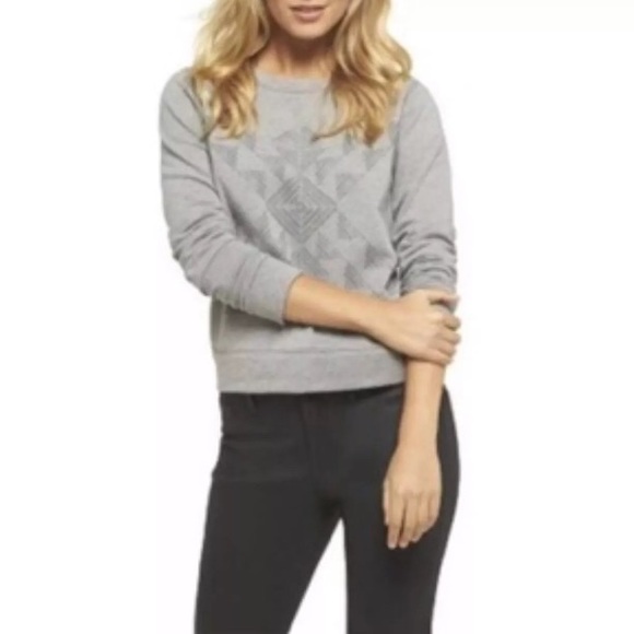 New Toms Gray Aztec Cropped Sweatshirt - Picture 4 of 7